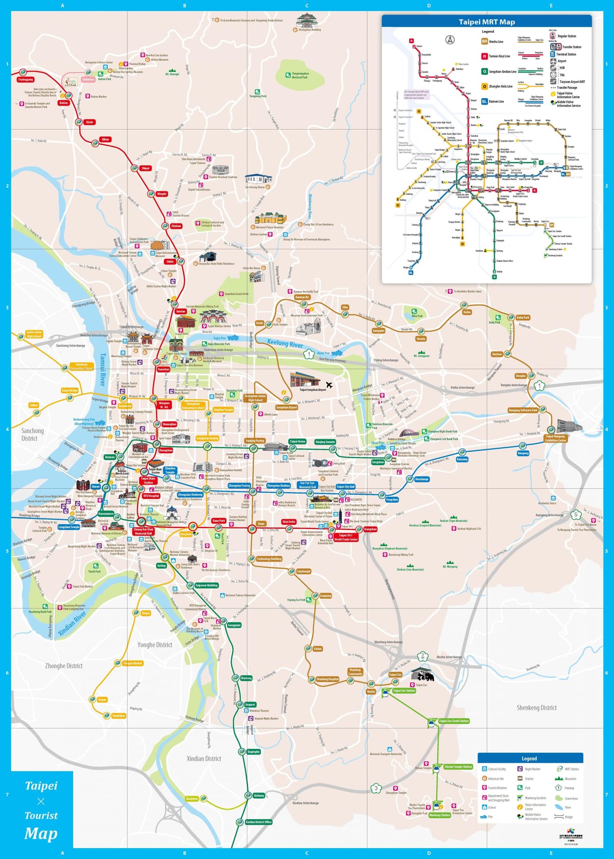 Taipei atracții turistice hartă