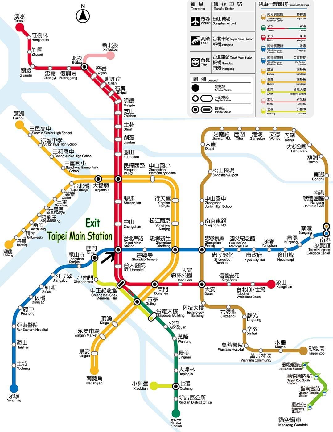 Taipei gara principală hartă