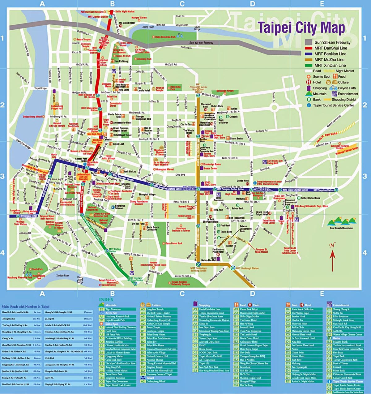 harta Taipei city turistice