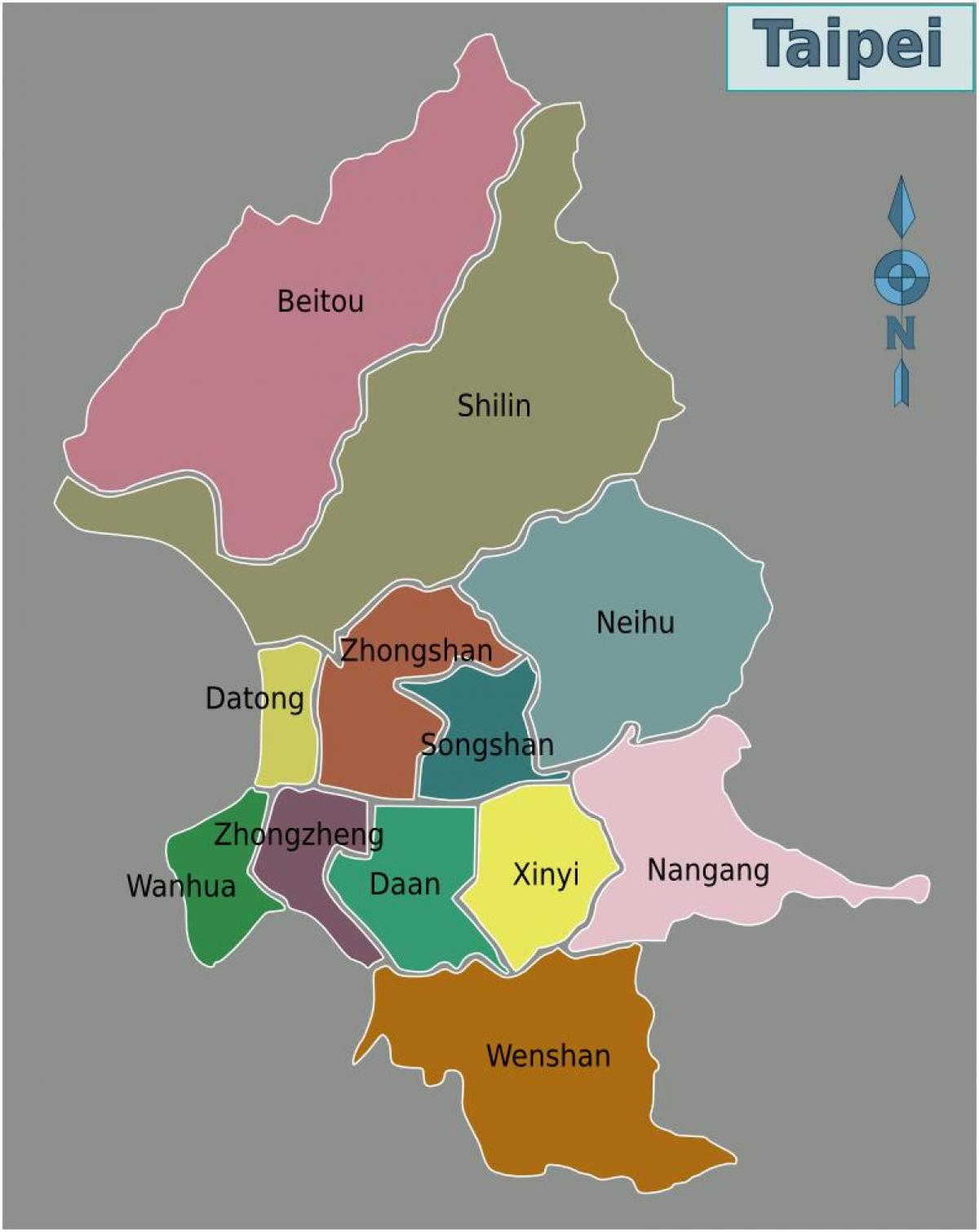 Taipei city district hartă