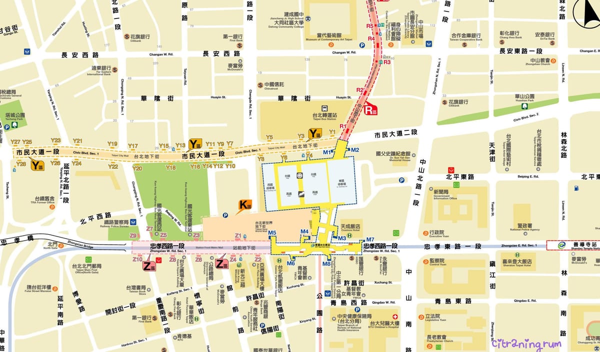 harta Taipei mall subteran
