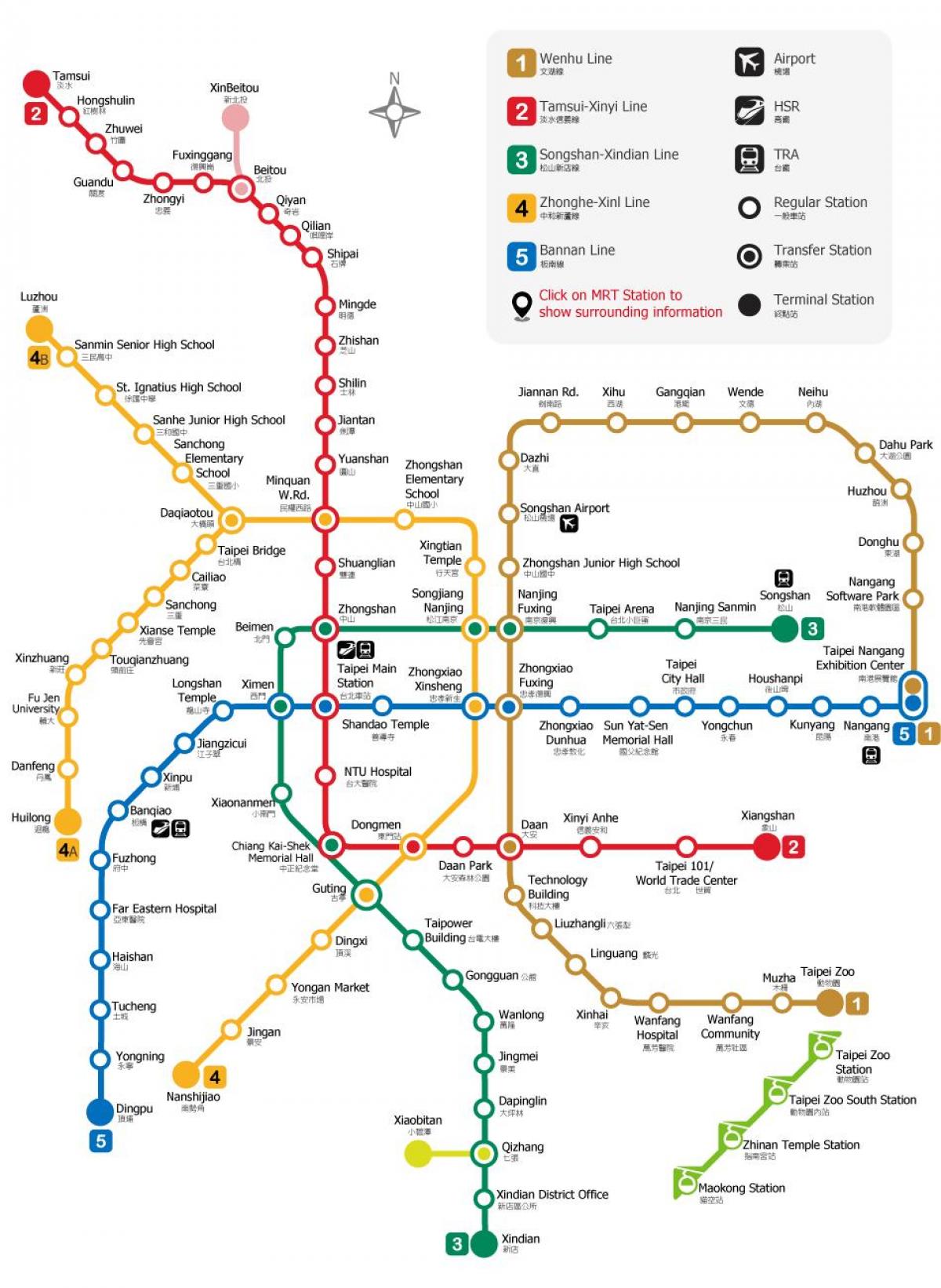 Taipei tranzit rapid hartă
