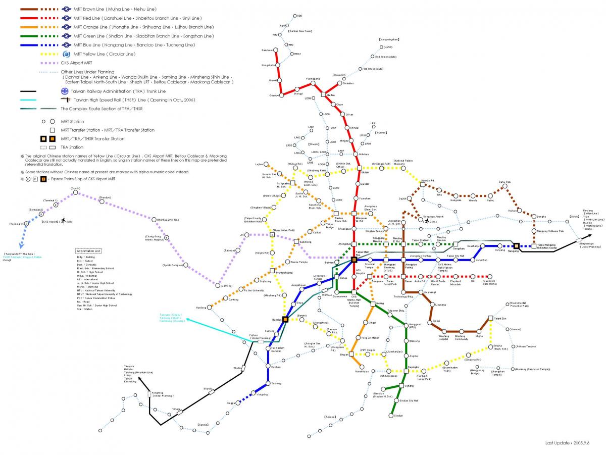 Taipei hartă de cale ferată