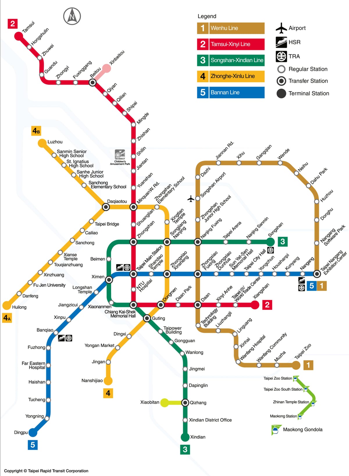 mrt harta Taipei 2016