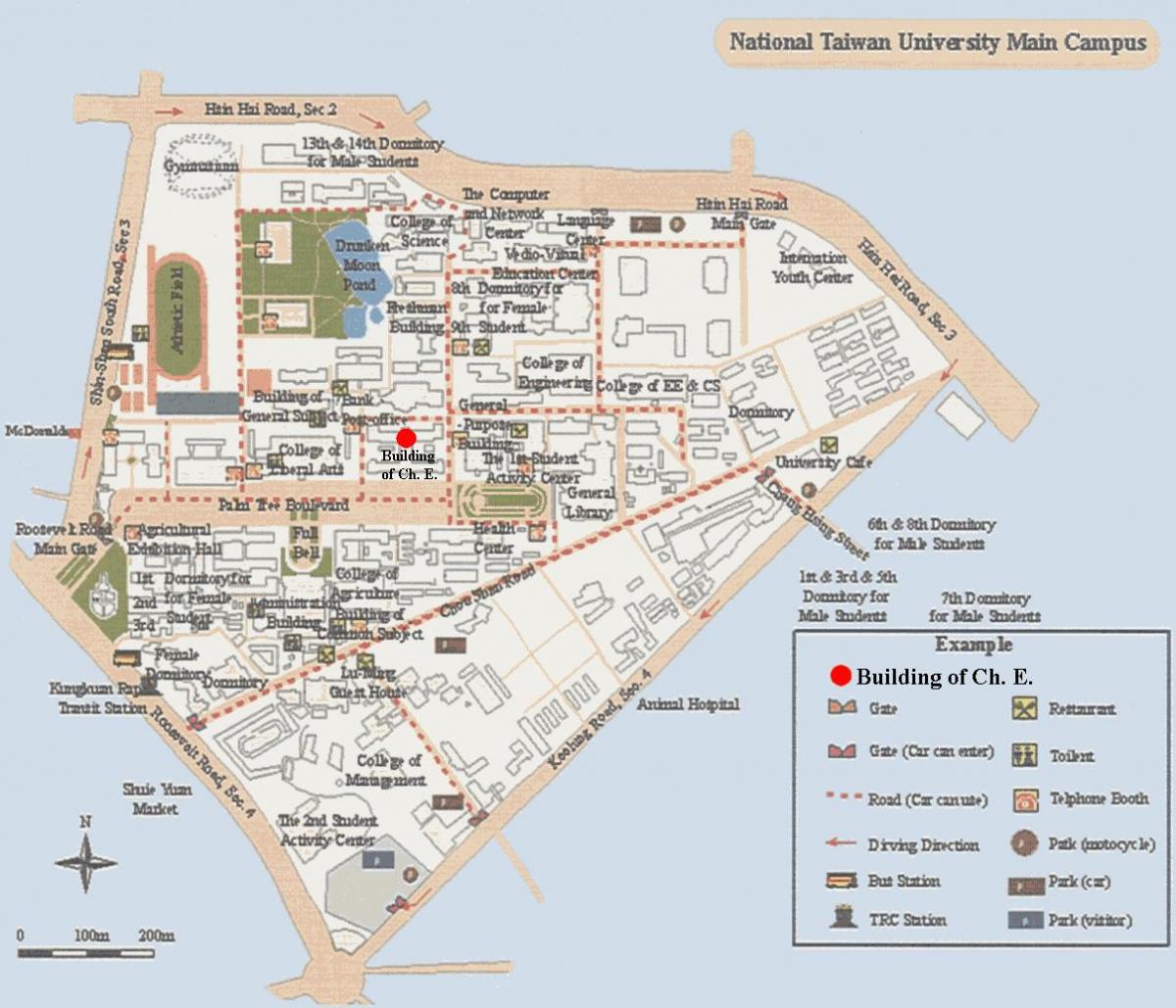 universitatea națională din taiwan campus hartă
