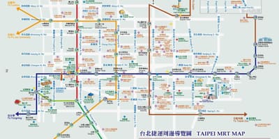 Taipei metro harta cu atracții